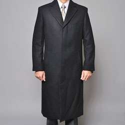 Mantoni Red Label Wool and Cashmere Black Overcoat  