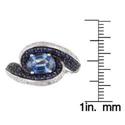   14k Gold Sapphire and 1/6ct TDW Diamond Ring (Size 7)  