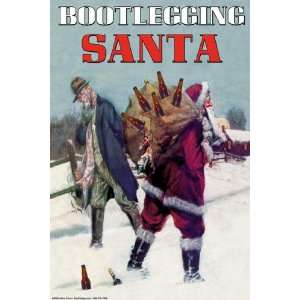  Bootlegging Santa 28x42 Giclee on Canvas