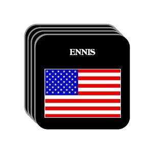  US Flag   Ennis, Texas (TX) Set of 4 Mini Mousepad 