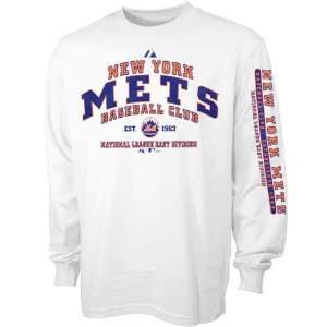  Majestic New York Mets Fan Club Youth White Long Sleeve T 