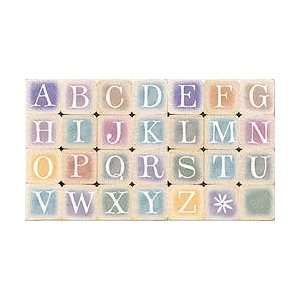  Pastel Pop Alphabet Letters Wood Mounted Rubber Stamp Set 
