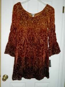 Golden Ombre Velvet Burn out Dress by Muse, US Size 10  