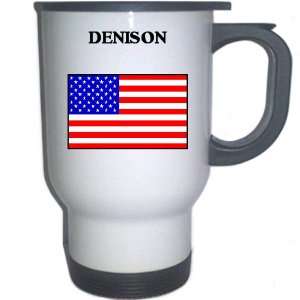  US Flag   Denison, Texas (TX) White Stainless Steel Mug 