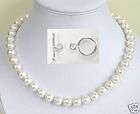 10mm Cream White Shell Pearl Necklace Sterling Silver