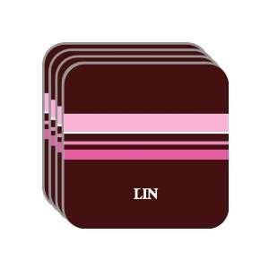   LIN Set of 4 Mini Mousepad Coasters (pink design) 