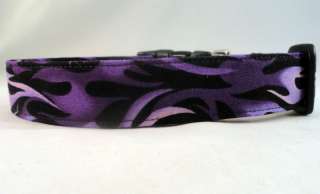 Awesome Bright Purple Dancing Flames Dog Collar  