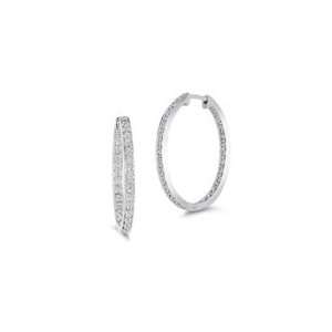  0.84 Cts Diamond Earrings in 14K White Gold Jewelry