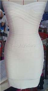 White strapless Sexy Bodycon Bandage Dress XXS XS S M L  