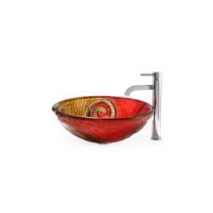   620 17mm 1007CH Copper Snake Glass Vessel Sink and Ramus Faucet Chrome