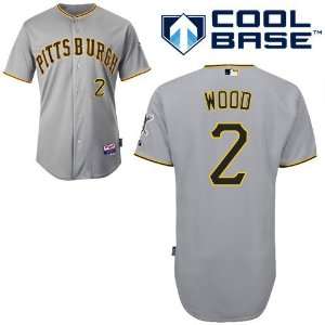 Brandon Wood Pittsburgh Pirates Authentic Road Cool Base 