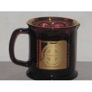   Cranberry Glass Mug w/ 22 Karat Gold Trim & Logo 
