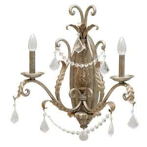   Sconce with Egyptian Crystals in Caribbean Gold Finish, 19.5 x 22.75
