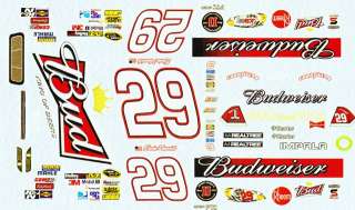29 Kevin Harvick Budweiser 2012 RCR Chevy 1/24th  25th Scale 