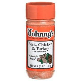 Johnnys Pork, Chicken & Turkey Seasoning, 4.75 Ounce Bottles (Pack of 