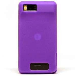 Purple Soft Silicone Gel Cover Case   Motorola Droid X2  