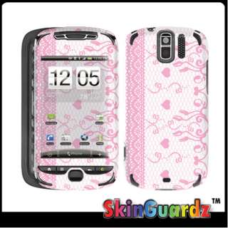 Pink Lace White Vinyl Case Decal Skin To Cover HTC MyTouch 3G Slide 
