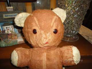 Antique IDEAL Toy Co Brown Teddy Bear w Squeaker Rare  