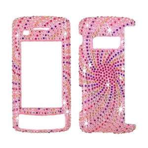  Pink Swirl Crystal Art bling cover faceplate for LG 