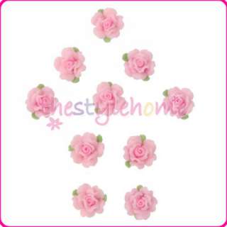 10PCS 20mm Pink Fimo Polymer Clay Rose Flower Beads new  