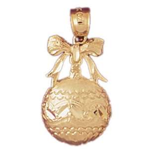  14kt Yellow Gold Christmas Ornament Pendant Jewelry