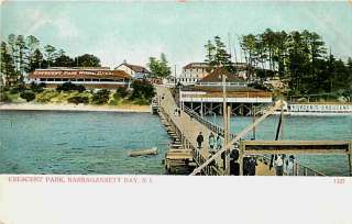 Narragansett Bay Rhode Island 1905 Crescent Park Hotel & Pier Vintage 