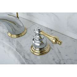   Chrome/ Polished Brass Widespread Bathroom Faucet  