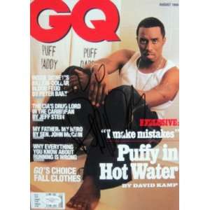  Puff Daddy Sean Combs P Diddy Signed GQ Magazine JSA 