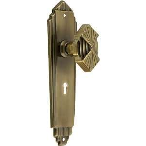  Antique Brass Door Hardware. Art Deco Lock Set In Antique 