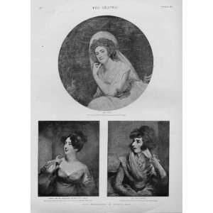   Three Fair Celebrities Of Bygone Days Old Prints 1892