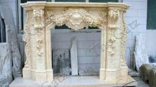 Marble Roses Fireplace Mantel, Very Large  
