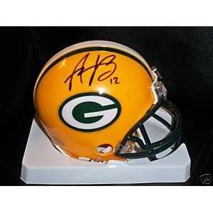 AARON RODGERS SIGNED AUTOGRAPHED GREEN BAY PACKERS MINI HELMET W 