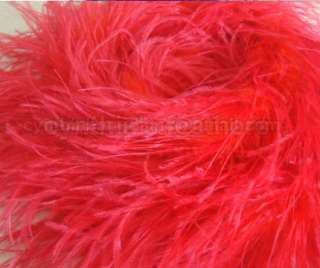 3plys 72 sexy Cherry Red Ostrich Feather Boa A+Quality  