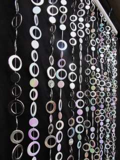   circle beaded white and silver circle beaded curtain iridescent