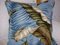 Tropical Barkcloth Fabric CORDED PILLOW~Banana Leaves~  