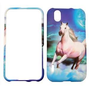  FOR LG MARQUEE LS855 WHITE STALLION HORSE COVER CASE Cell 
