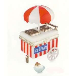  Ice Cream Cart with Sundae PHB , Porcelain Hinged Box 