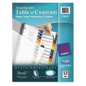  Ready Index Table/Contents Dividers, 12 Tab, Letter 