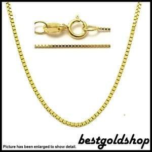 Solid Baby Box Chain Necklace 14K Yellow Gold 0.45mm  