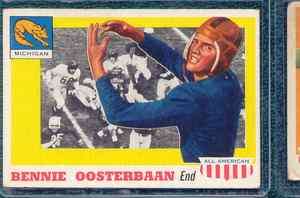 1955 Topps All American Football #80 BENNIE OOSTERBAAN University of 