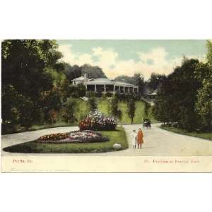   Postcard   Pavilion at Bradley Park   Peoria Illinois 