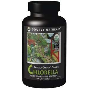 Emerald Garden Organic Chlorella 200 mg, 300 Tabs, Source Naturals