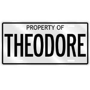   NEW  PROPERTY OF THEODORE  LICENSE PLATE SIGN NAME