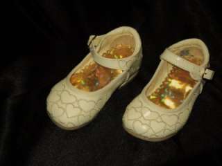 Baby Girl Beige Ivory Leather shoes/Flower wedding Shoes/34/ Sizes 9 