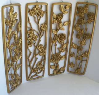   ORNATE FLORAL WALL PLAQUES ( WINTER, SPRING, SUMMER, & FALL )  