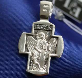 OLD STYLE RUSSIAN ORTHODOX ICON CROSS, SILVER NEW, RARE  