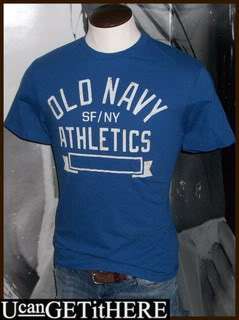 Mens Old Navy SF/NY Athletics T Shirt S, M, L NWT Blue White TeeNEW 