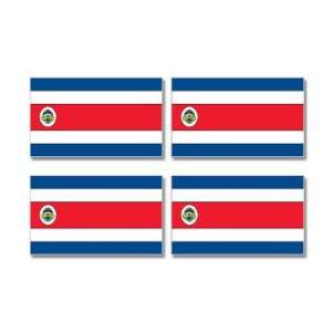 Costa Rica Country Flag   Sheet of 4   Window Bumper Stickers