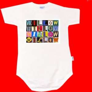  WILLOW Personalized Baby Onesie Bodysuit Using Sign 