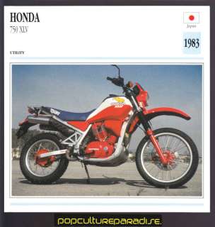 1983 HONDA 750 XLV Dirt Bike Motorcycle Picture CARD  